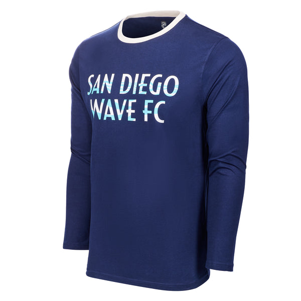 Youth San Diego Wave FC Wavy Wordmark Long Sleeve Tee