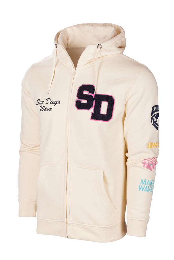 Youth San Diego Wave FC Patches Full Zip Hoodie