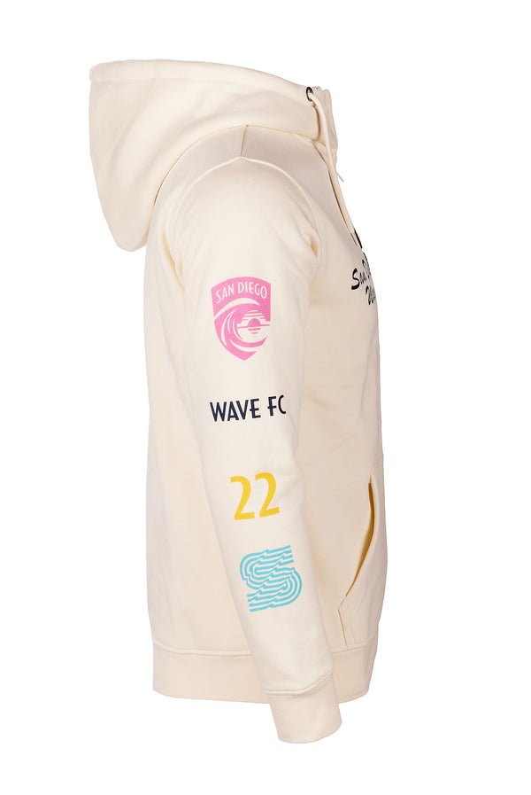 Youth San Diego Wave FC Patches Full Zip Hoodie