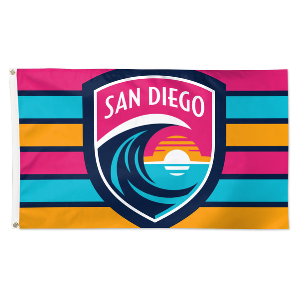 San Diego Wave FC Crest Stripes Flag