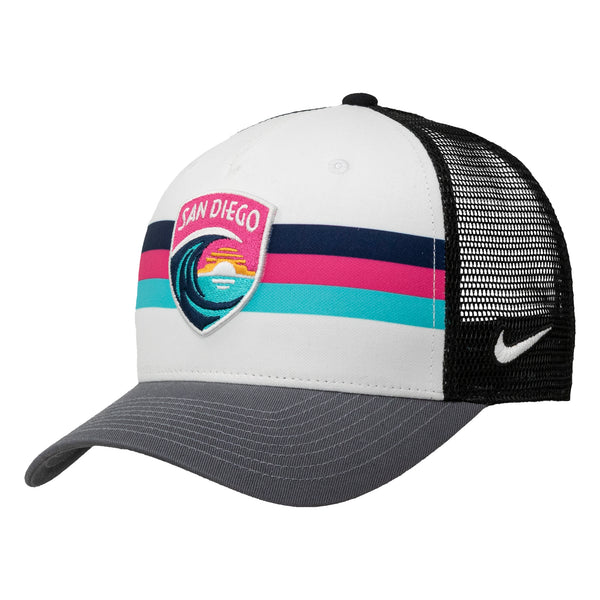Nike San Diego Wave FC Stripes 3D Embroidered Crest Trucker Hat