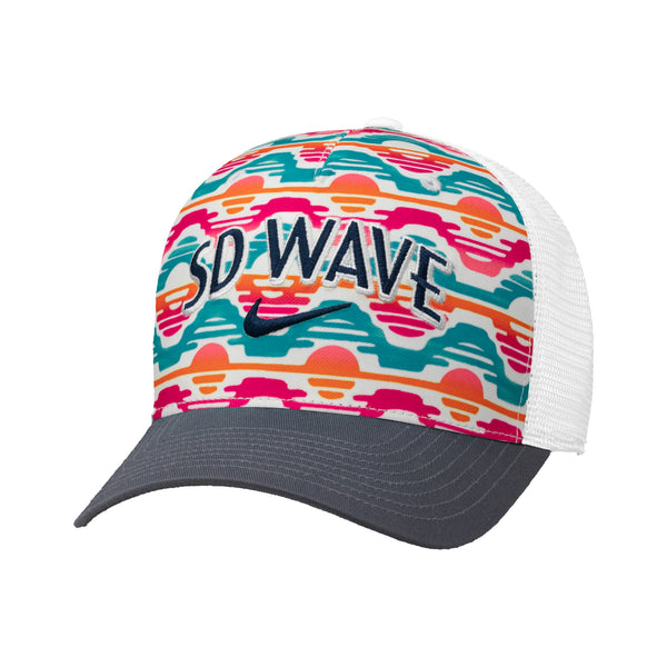 Nike San Diego Wave FC Del Sol Embroidered Wordmark Trucker Hat