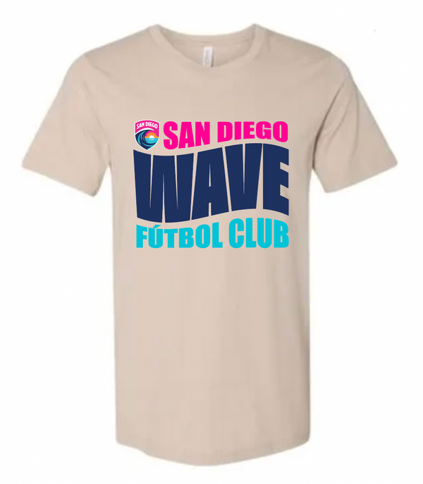 Unisex San Diego Wave FC Wavy Block Wordmark Short Sleeve Tee