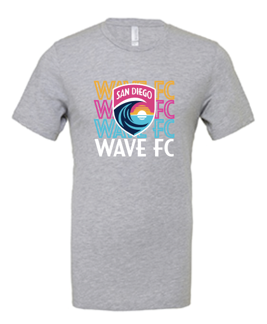 Youth San Diego Wave FC Wordmark Repeat Short Sleeve Tee