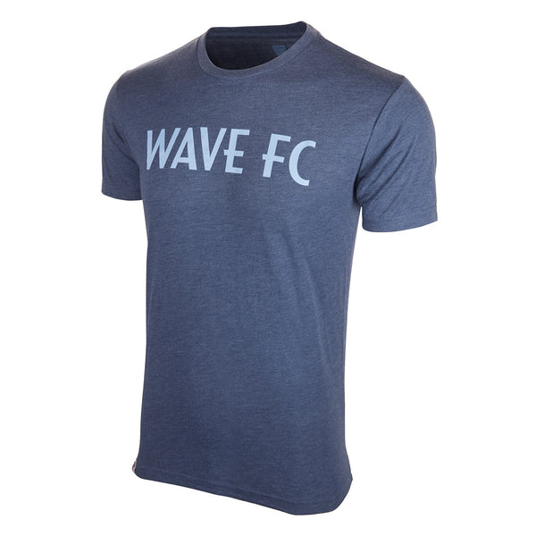 Unisex San Diego Wave FC Tonal Wordmark Indigo Tri-Blend Short Sleeve Tee