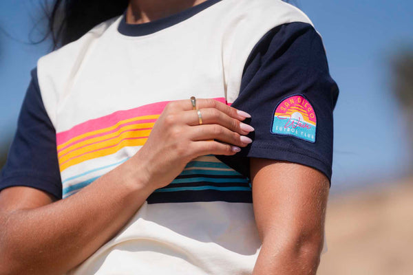 Unisex San Diego Wave FC Sunset Stripes Short Sleeve Tee