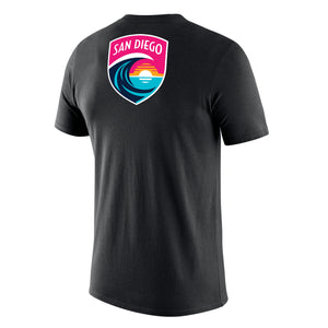 Men's Nike San Diego Wave FC Wordmark and Crest Short Sleeve Tee