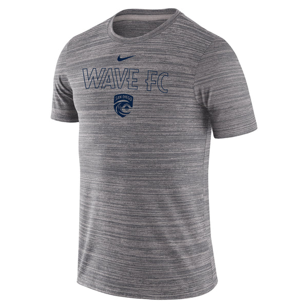 Men's Nike San Diego Wave FC One Color Wordmark and Crest Dri-Fit Velocity Legend Short Sleeve Tee